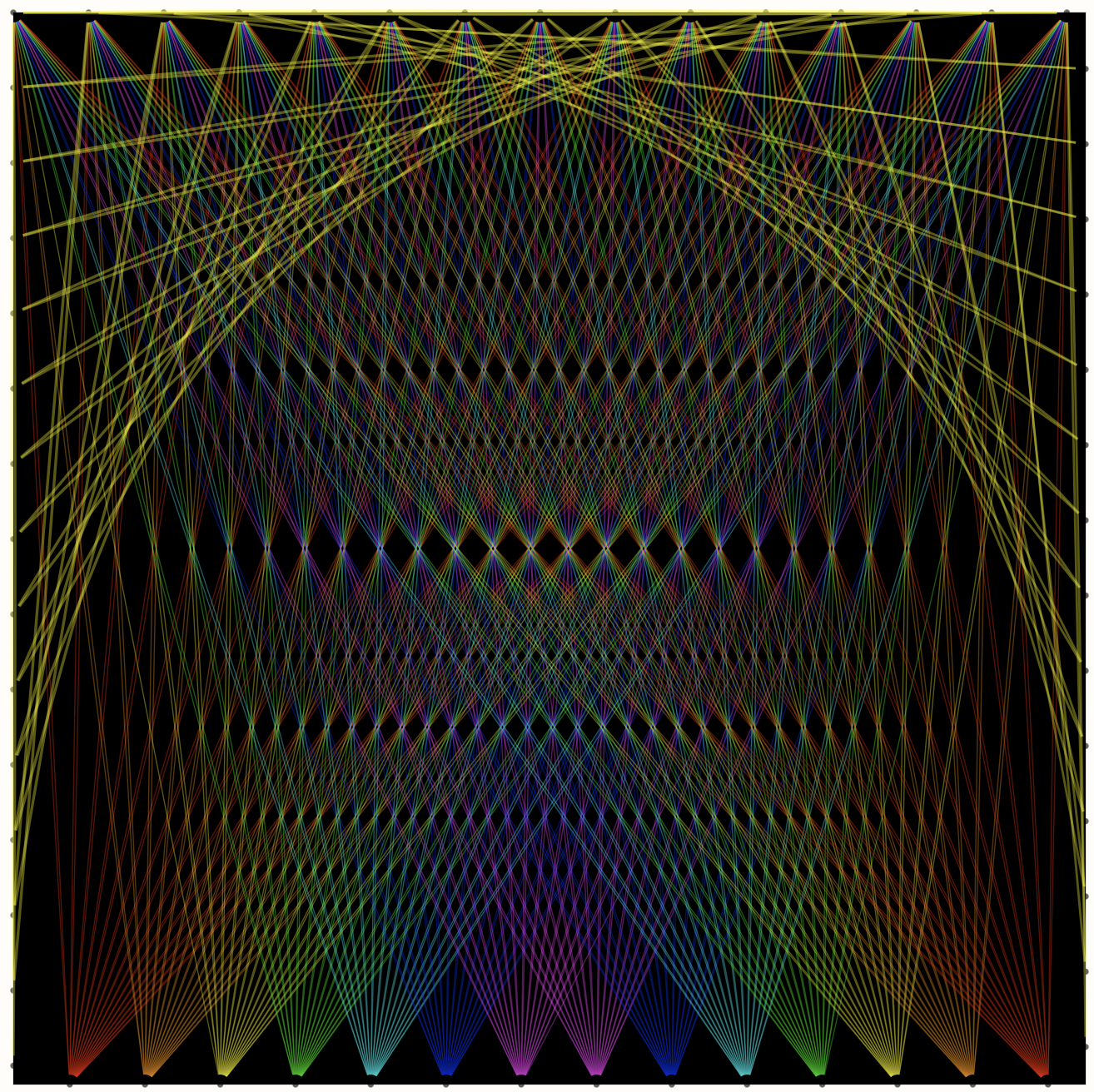 Rainbow with arch string art pattern in the designer tool